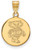 Image of 14K Yellow Gold University of Wisconsin Medium Disc Pendant by LogoArt 4Y086UWI