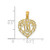 Image of 14K Yellow Gold W Script Initial In Heart Pendant
