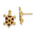 Image of 15mm 14K Yellow Gold w/ Brown Enamel Tortoise Post Earrings