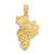 Image of 14K Yellow Gold w/ Enamel 2-D Grapes w/ Stem & Leaf Pendant K6903