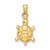 Image of 14K Yellow Gold w/ Green Enamel 3-D Land Turtle Pendant