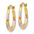 Image of 16mm 14K Yellow Gold w/ Pink & White Plating Hollow Scalloped Hoop Earrings TL775