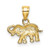 Image of 14K Yellow Gold w/ Rhodium & 2-D Small Elephant Pendant