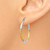 Image of 20mm 14K Yellow Gold w/ Rhodium 2mm Satin & Shiny-Cut Hoop Earrings TF316