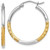 Image of 20mm 14K Yellow Gold w/ Rhodium 2mm Satin & Shiny-Cut Hoop Earrings TF316