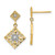 Image of 22mm 14K Yellow Gold w/ Rhodium Fashion Flower & Cross Dangle Earrings