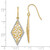 Image of 14K Yellow Gold w/ Rhodium Kite-Shaped Filigree Wire Dangle Earrings