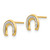 Image of 8mm 14K Yellow Gold w/ Rhodium Madi K Polished Horseshoe Post Earrings