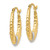 Image of 20mm 14K Yellow Gold w/ Rhodium Polished and Textured Hoop Earrings TH791
