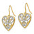 Image of 25mm 14K Yellow Gold w/ Rhodium Polished Filigree Heart Shepherd Hook Earrings TF1879