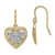 Image of 21mm 14K Yellow Gold w/ Rhodium Polished Filigree Hearts Shepherd Hook Earrings
