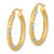 Image of 26.7mm 14K Yellow Gold w/ Rhodium Shiny-Cut & Satin Hoop Earrings TF1054