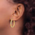 Image of 26.7mm 14K Yellow Gold w/ Rhodium Shiny-Cut & Satin Hoop Earrings TF1054