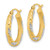 Image of 21.65mm 14K Yellow Gold w/ Rhodium Shiny-Cut & Satin Hoop Earrings TF1055