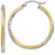 Image of 30mm 14K Yellow Gold w/ Rhodium Shiny-Cut 2.5mm Twisted Hoop Earrings TC437
