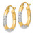 Image of 20mm 14K Yellow Gold w/ Rhodium Shiny-Cut 3X20mm Hoop Earrings