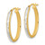 Image of 28.3mm 14K Yellow Gold w/ Rhodium Shiny-Cut and Textured Hoop Earrings