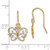 Image of 8.6mm 14K Yellow Gold w/ Rhodium Shiny-Cut Butterfly Wire Earrings