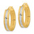Image of 22.9mm 14K Yellow Gold w/ Rhodium Shiny-Cut Polished & Satin Hoop Earrings