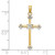 Image of 14K Yellow Gold w/ Rhodium Thin Shiny-Cut Cross Pendant