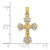 Image of 14K Yellow Gold w/ Rhodium-Plated & Shiny-Cut Fleur-De-Lis Cross Pendant