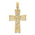 Image of 14K Yellow Gold w/ Rhodium-Plated & Shiny-Cut Flower Design Cross Pendant