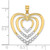 Image of 14K Yellow Gold w/ Rhodium-Plated & Shiny-Cut Polished Hearts Pendant