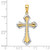Image of 14K Yellow Gold w/ Rhodium-Plated & Shiny-Cut Reversible Cross Pendant K9466
