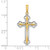 Image of 14K Yellow Gold w/ Rhodium-Plated & Shiny-Cut Reversible Cross Pendant K9467