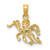 Image of 14K Yellow Gold w/ Rhodium-Plated 2-D & Textured Octopus Pendant K9222