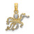 Image of 14K Yellow Gold w/ Rhodium-Plated 2-D & Textured Octopus Pendant K9222