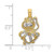 Image of 14K Yellow Gold w/ Rhodium-Plated 2-D & Textured Octopus Pendant K9223