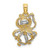 Image of 14K Yellow Gold w/ Rhodium-Plated 2-D & Textured Octopus Pendant K9223