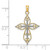 Image of 14K Yellow Gold w/ Rhodium-Plated Beaded Cross Pendant