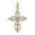 Image of 14K Yellow Gold w/ Rhodium-Plated Beaded Cross Pendant