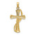 Image of 14K Yellow Gold w/ Rhodium-Plated Drape Over Cross Pendant