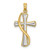 Image of 14K Yellow Gold w/ Rhodium-Plated Drape Over Cross Pendant