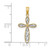 Image of 14K Yellow Gold w/ Rhodium-Plated Filigree & Milgrain Cross Pendant