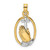 Image of 14K Yellow Gold w/ Rhodium-Plated Praying Hands & Cross Pendant