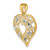 Image of 14K Yellow Gold w/ Rhodium-Plated Shiny-Cut Filigree Heart Pendant