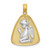 Image of 14K Yellow Gold w/Rhodium Angel Praying w/Halo On Triangle Disc Pendant Image of 14K Yellow Gold w/Rhodium Angel Praying w/Halo On Triangle Disc Pendant