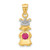 Image of 14K Yellow Gold White Rhodium Diamond &Synthetic January Birthstone Girl Pendant