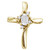 Image of 14K Yellow Gold White Topaz & Diamond Cross Pendant (Chain NOT included)