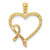 Image of 14K Yellow Gold with Pink Plating Ribbon with Heart Pendant
