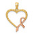 Image of 14K Yellow Gold with Pink Plating Ribbon with Heart Pendant