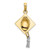 Image of 14k Yellow Gold with Rhodium 3-D Graduation Cap Moveable Tassel Pendant