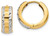 10mm 14k Yellow Gold with Rhodium Hinged Hoop Earrings