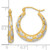 Image of 22.86mm 14k Yellow Gold with Rhodium Polished, Satin & Shiny-Cut Hoop Earrings