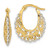 Image of 22.52mm 14K Yellow Gold with Rhodium-Plated Polished Filigree Hoop Earrings