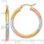 Image of 31.6mm 14K Yellow Gold with White & Pink Plating & Shiny-Cut Hoop Earrings TF1136
